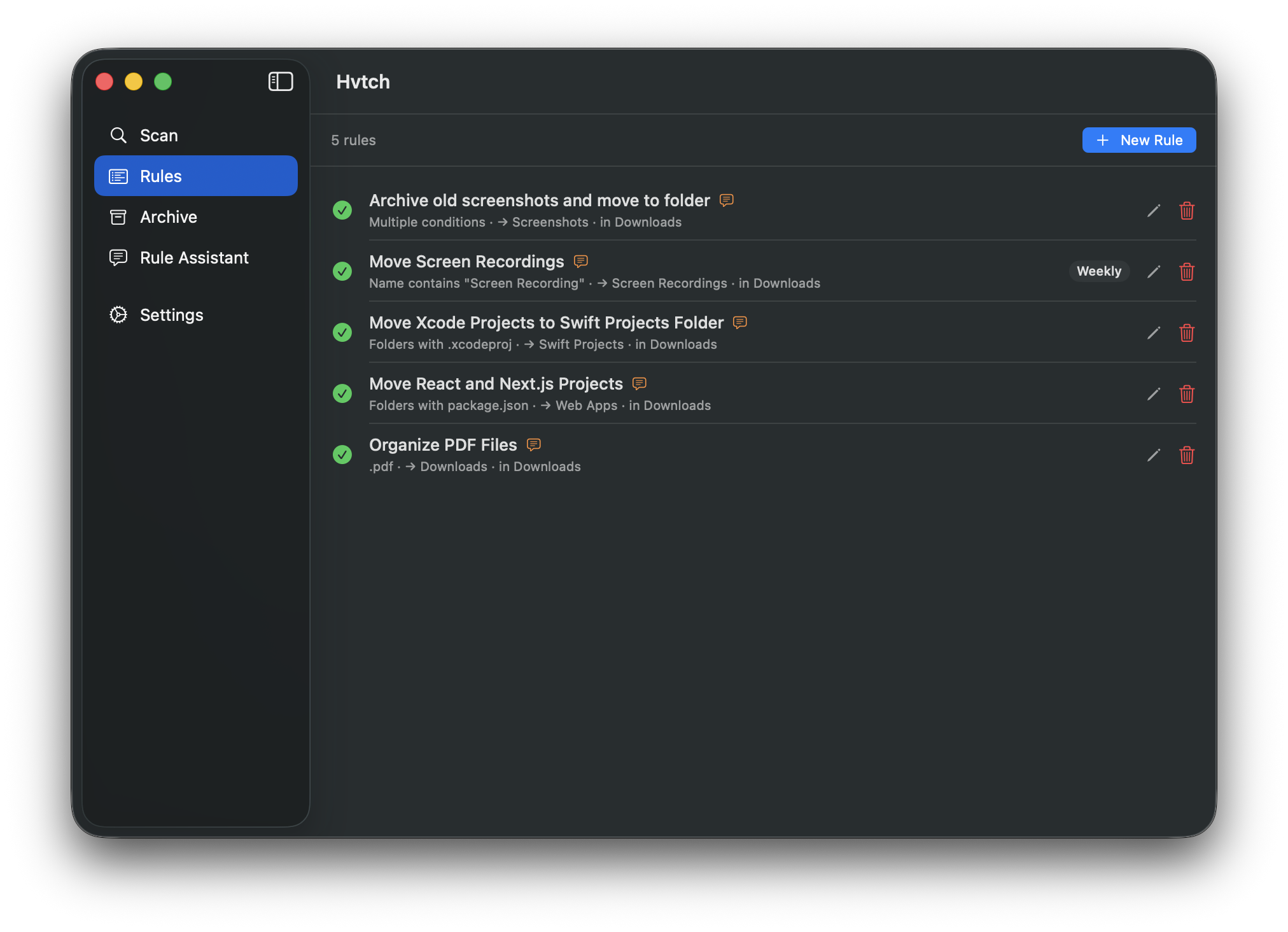 Hvtch — file organizer for Mac